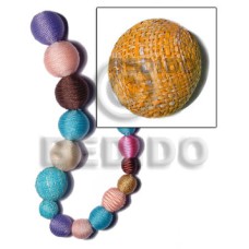 20mm natural white round wood beads wrapped
