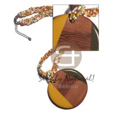 round 60mm patched bayong wood and resin