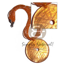 6 layers orange glass beads with 70mm