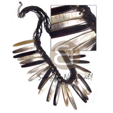 black 12mm flat macrame with dangling 5mm