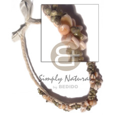 braided flat abaca choker with 5 pcs flower sigay cowrie shells a