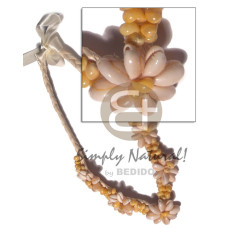 braided flat abaca choker with 5 pcs flower sigay cowrie shells a
