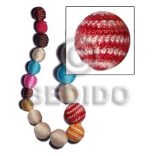 20mm natural white round wood beads wrapped