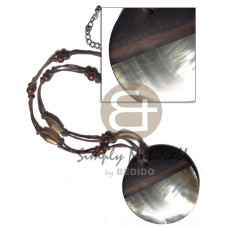 50mm round camagong tiger pendant 4mm thicknes with blacklip shell