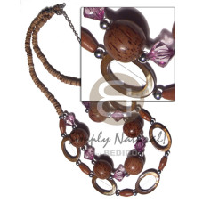 4 4mm coco natural tiger with 2 graduated rows of laminated oval kabi