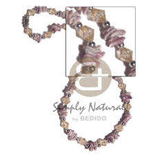violet oyster chips and acrylic crystals combination  16in barrel loc