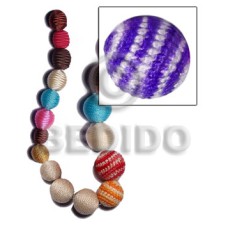 20mm natural white round wood beads wrapped