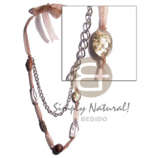 2 pcs. philippine abalone, 2pcs chunky wood beads, 1 pc brown ku