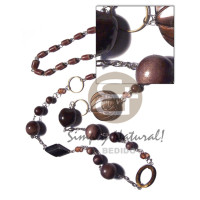 endless chain linked buri tube , round wood beads 18mm 12mm 8mm,
