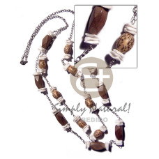 2 rows of graduated metal chain with buri tiger seeds  18mmx10mm