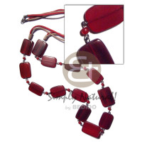 13 pcs. limked 25mmx17mmx4mm rectangular flat dark red horn in 2