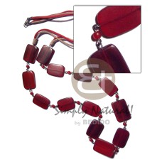 13 pcs. limked 25mmx17mmx4mm rectangular flat dark red horn in 2