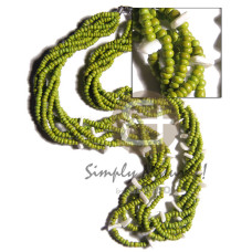 lime green twisted 6 rows 2 3mm coco pklt with white rose combination 