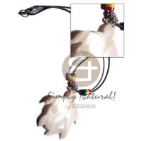 black rubber cord with 60mmx50mm kabibe shell turtle pendant 18in