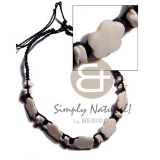 black adjustable macrame wax cord choker with 5 pcs. 18mm kabibe f