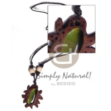 40mmx30mm clay bug with gemstone  adjustable black wax cord trib