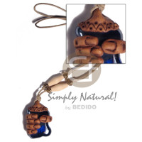 40mmx30mm clay fingers with gemstone  adjustable beige wax cord