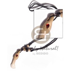 45mm clay tooth  adjustable black wax cord tribal clay series