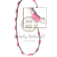 4 5mm white clam with pastel pink wood