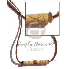 leather thong with antique horn with groove