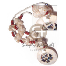 troca rice beads with dotted moon shell red corals combination and 50