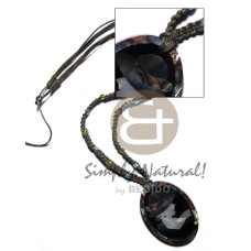 olive green macrame cord and 50mmx38mm oval pendant elegant hat