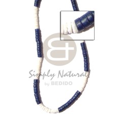 4 5mm white clam with navy blue heishe
