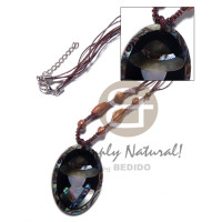 glitter cord and wax cord in macrame and 50mmx38mm oval pendant
