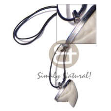 encasted imitation x shark teeth pendant and adjustable black wa