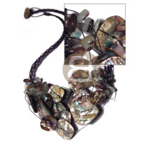 overlapping paua button chips green hammershell sq. cut combination in
