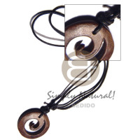 35mm round swirl antique carabo bone in adjustable black wax cor