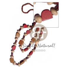oval natural wood beads with 2 graduated layers asstd. natural wood bead