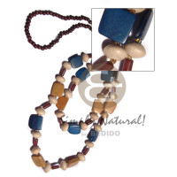 6mm round natural wood beads with 2 graduated layers asstd. natural wood