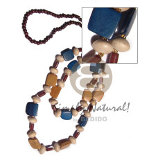 6mm round natural wood beads with 2 graduated layers asstd. natural wood