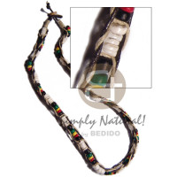 4 5mm white clam and 4 5mm rasta color combination in braided wax cord