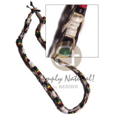 4 5mm white clam and 4 5mm rasta color combination in braided wax cord