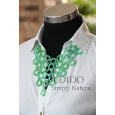 customize (green) cleopatra 36 pcs. 20mm round hammershell rings in jump rings  18 in with ext. ch