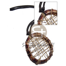 limpet shell in weaved wax cord and black adkustable neckline