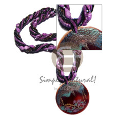 6 rows twisted coco necklace  2 3mm coco heishe  2 violet 2