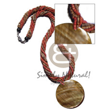 6 rows twisted coco necklace  2 3mm coco heishe  3 natural tig