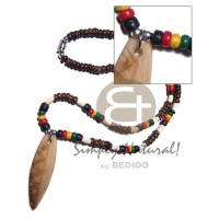 rasta  3 4mm coco natural brown pklt with wood ricebeads combination and b
