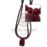 2 rows black 2 3mm coco heishe pokalet withred