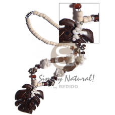 4 5mm coco pklt bleach 2 wood beads crazy cut white clam and 50