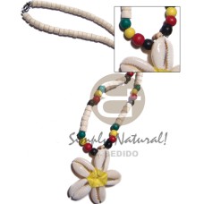 rasta bleach white 4 5mm coco pklt and sigay flower pendant  y
