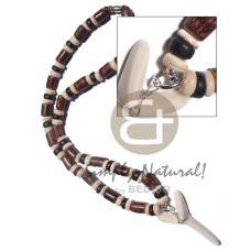 bone shark tooth pendant in 7 8mm coco pklt bleach black and sig