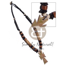 45mop cross pendant with with palmwood bone wood beads accent in mac