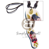 60mm wooden handpainted slippers with glass beads in adjustable wa
