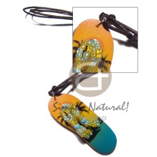 60mm wooden handpainted slippers with glass beads in adjustable wa