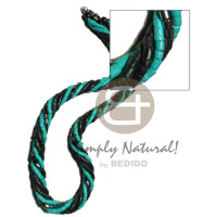 6 rows twisted coco necklace  2 3mm coco heishe  2 black 3