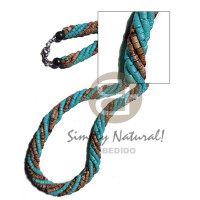 6 rows twisted coco necklace  2 3mm coco heishe  3 natural tig